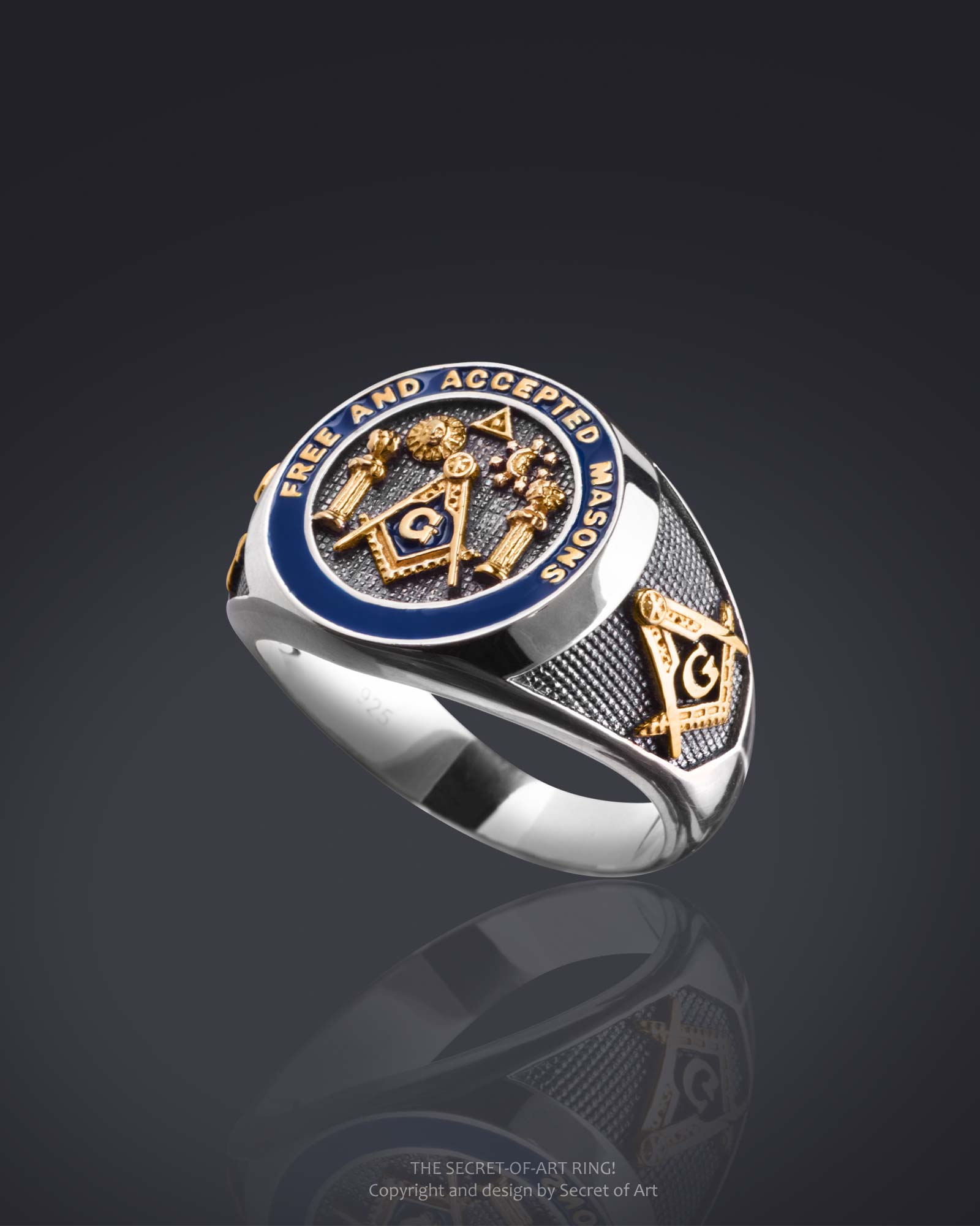 Masonic Ring Silber 925 from secret of art