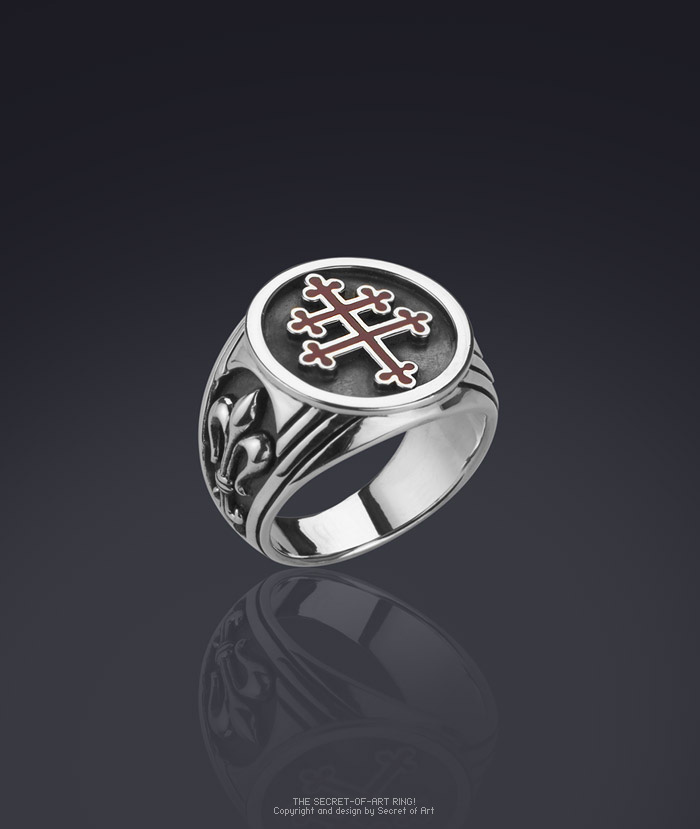 CROSS OF LORRAINE STERLING SILVER 925 RING MAGNUM FOREIGN LEGION