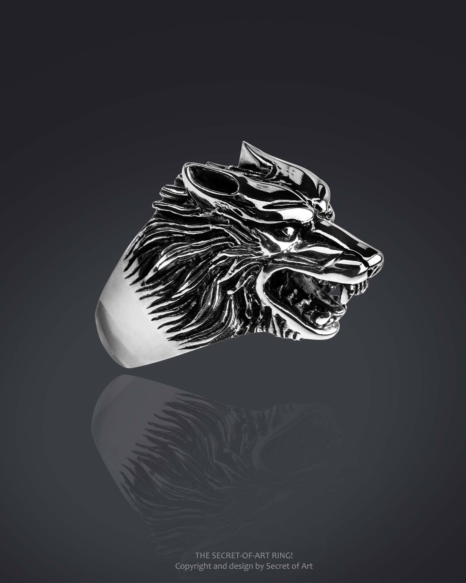 grayscale wolf ring silver925 18号 Wolf Ring Silver .: Fashion 
